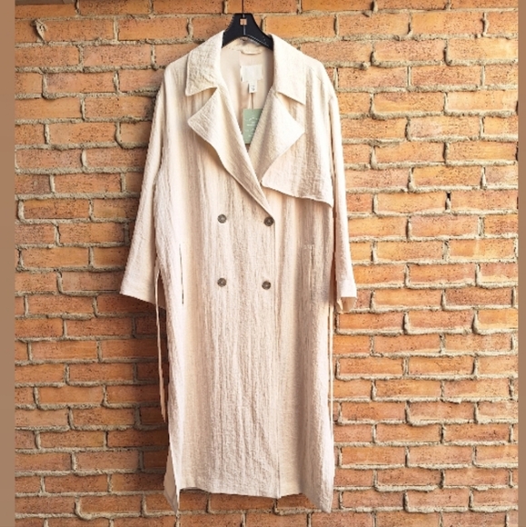 NWT H&M Double-Breadted Trench Coat - Picture 5 of 16